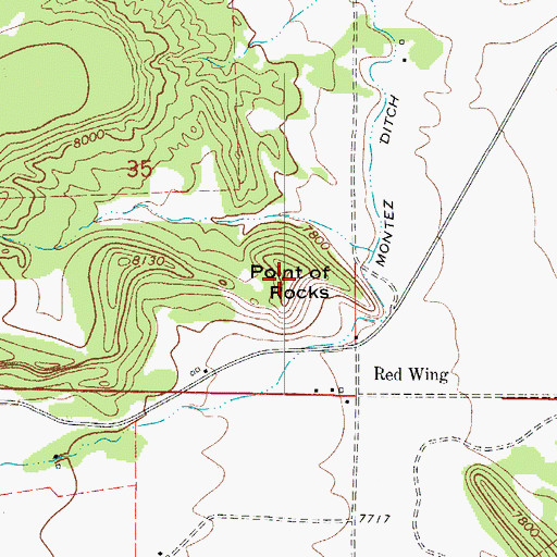 Topographic Map of Point of Rocks, CO