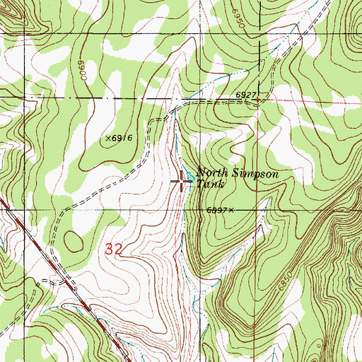 Topographic Map of North Simpson Tank, NM