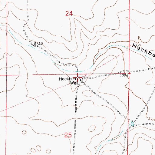 Topographic Map of Hackberry Well, NM
