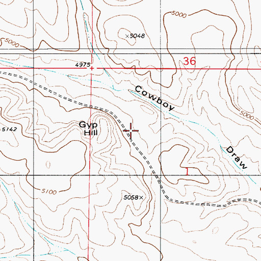 Topographic Map of Gyp Hill, NM