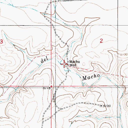Topographic Map of Macho Well, NM