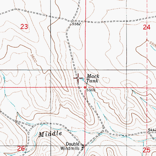 Topographic Map of Mack Tank, NM