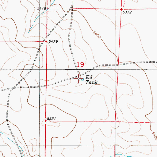 Topographic Map of Ed Tank, NM