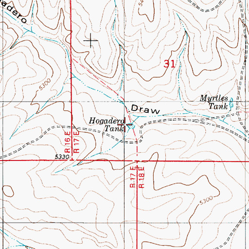 Topographic Map of Hogadero Tank, NM