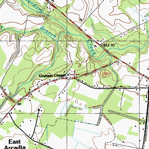 Topographic Map of Graham Chapel Cemetery, NC