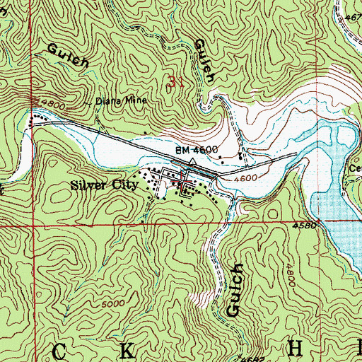 Topographic Map of Silver City Post Office (historical), SD
