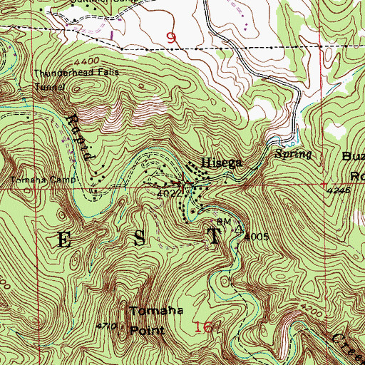 Topographic Map of Hisega Post Office (historical), SD