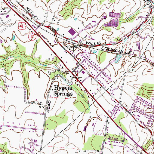 Topographic Map of Hygeia Springs Post Office (historical), TN