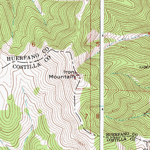 Topographic Map of Iron Mountain, CO