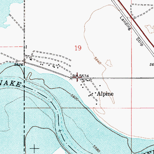 Topographic Map of Alpine Post Office (historical), WY