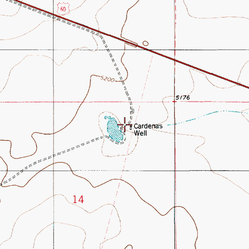Topographic Map of Cardenas Well, NM