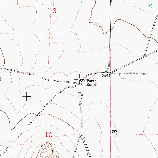 Topographic Map of Perez Ranch, NM