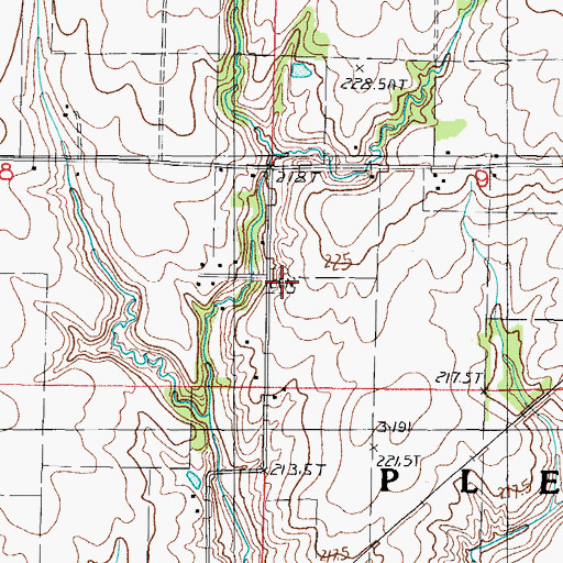 Topographic Map of Armstrong Cemetery, IL