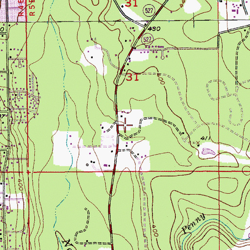 Topographic Map of Mill Creek, WA