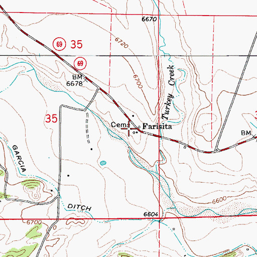 Topographic Map of Farisita, CO