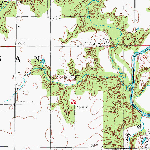 Topographic Map of Hoagland (historical), IL