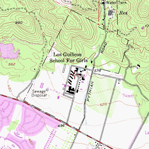 Topographic Map of Hood House, CA