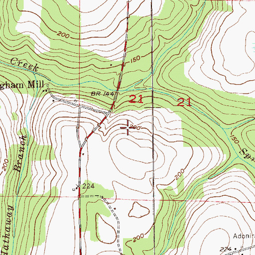 Topographic Map of Spring Creek Cemetery, AL