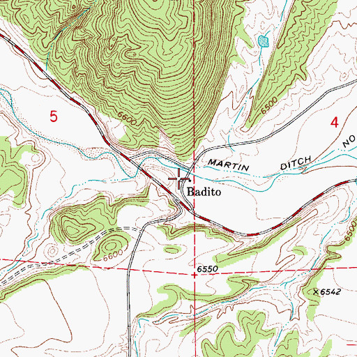 Topographic Map of Badito, CO
