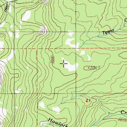 Topographic Map of Mount Thielsen Wilderness, OR