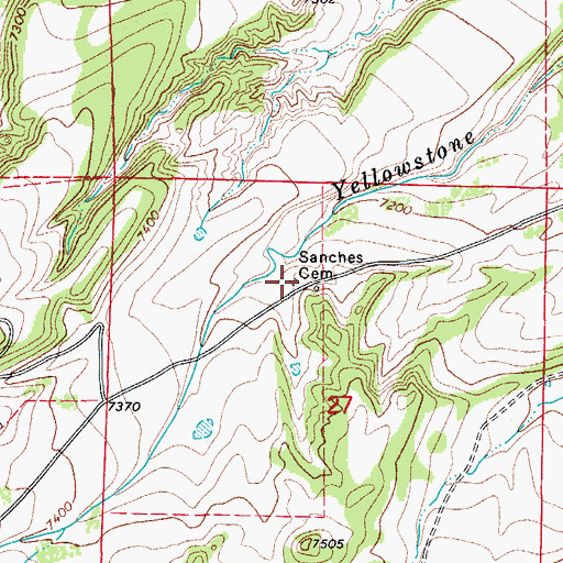 Topographic Map of Sanches Cemetery, CO