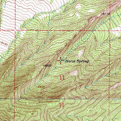 Topographic Map of Horse Spring, CO
