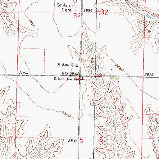 Topographic Map of Saint Ann School (historical), NE