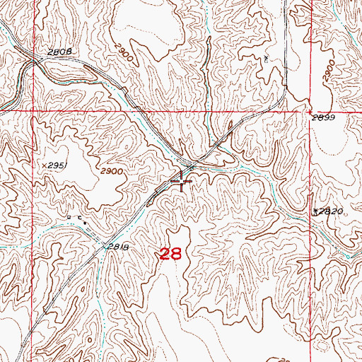 Topographic Map of South Brushy School (historical), NE