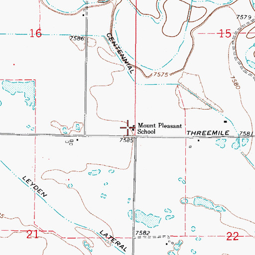 Topographic Map of Mount Pleasant School, CO