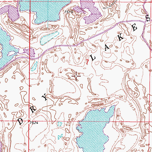 Topographic Map of Dry Lakes, CO