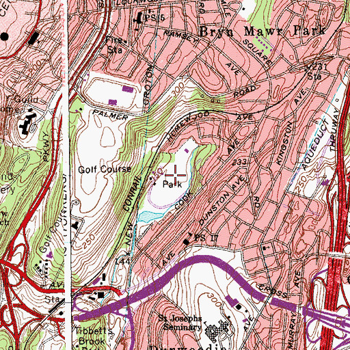 Topographic Map of H F Redmond Junior Memorial Park, NY