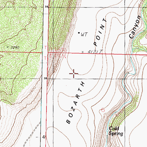 Topographic Map of Bozarth Point, AZ