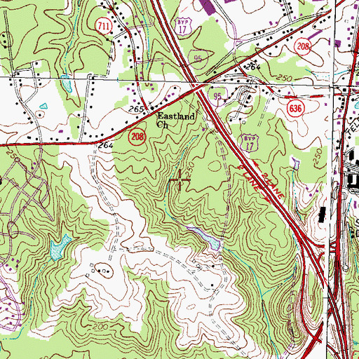 Topographic Map of Battlefield District, VA