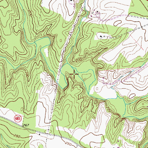 Topographic Map of Beaverdam District, VA