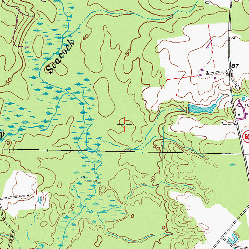 Topographic Map of Berlin and Ivor District, VA
