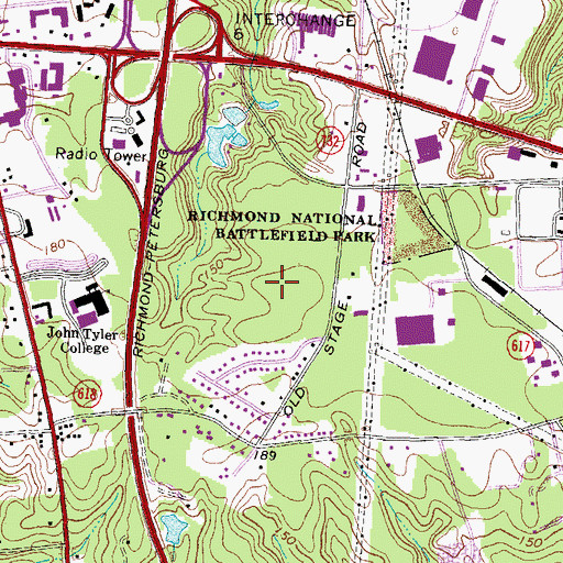 Topographic Map of Bermuda District, VA