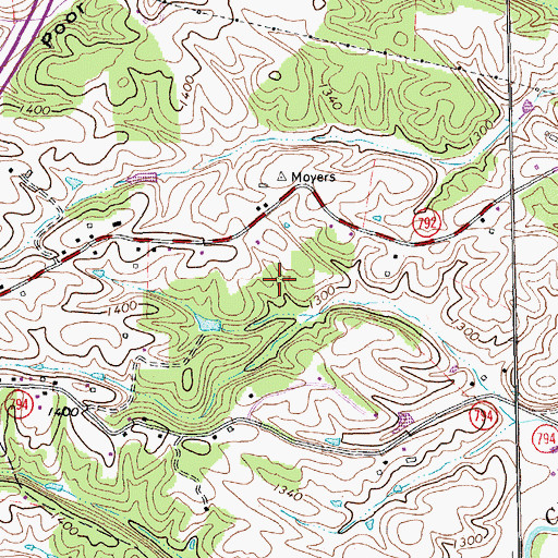 Topographic Map of Beverley Manor District, VA