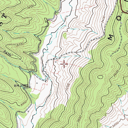 Topographic Map of Blue Grass District, VA