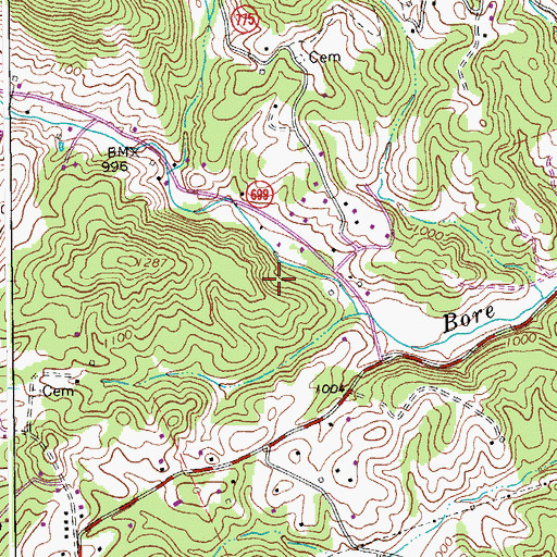 Topographic Map of Blue Ridge District, VA