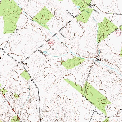 Topographic Map of Blue Ridge District, VA