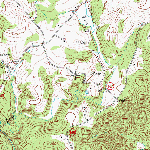 Topographic Map of Blue Ridge District, VA