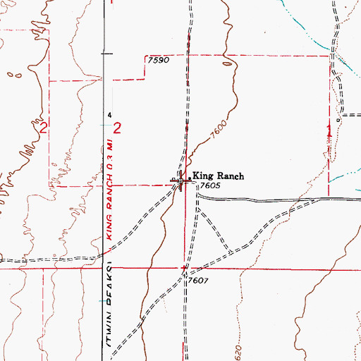 Topographic Map of King Ranch, CO