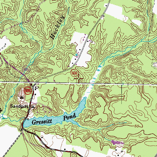 Topographic Map of Buena Vista District, VA