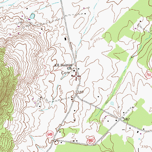 Topographic Map of Cedar Mountain District, VA