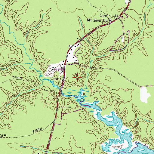 Topographic Map of Chickahominy Magisterial District, VA