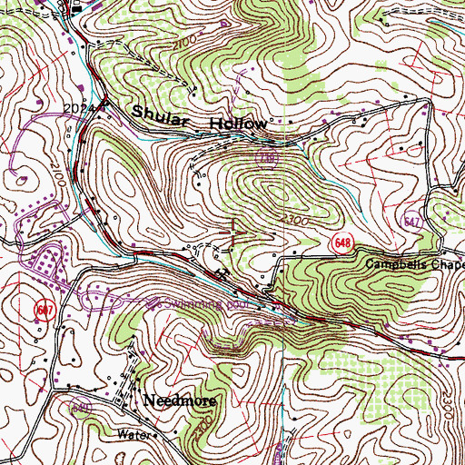 Topographic Map of Chilhowie District, VA