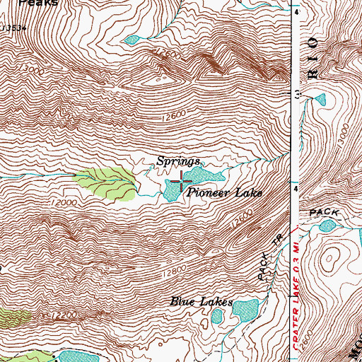 Topographic Map of Pioneer Lake, CO