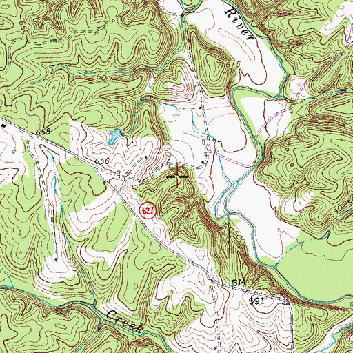 Topographic Map of Clover Hill District (historical), VA