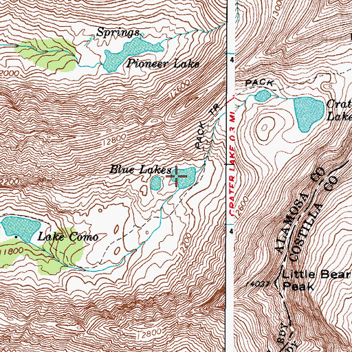 Topographic Map of Blue Lakes, CO