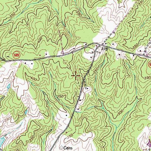 Topographic Map of Cuckoo District, VA